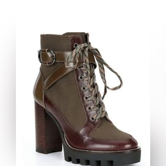 ANTONIO MELANI Brown Lace-Up Boots - Picture 1 of 6